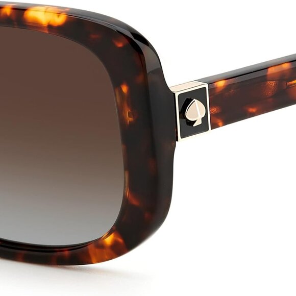 Women's Rectangular Sunglasses Gold Havana Polarized Brown Gradient UV - Picture 4 of 4